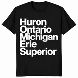 Great Lakes typography shirt in black