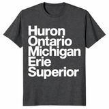 Great Lakes typography shirt dark heather grey