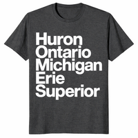Great Lakes typography shirt dark heather grey