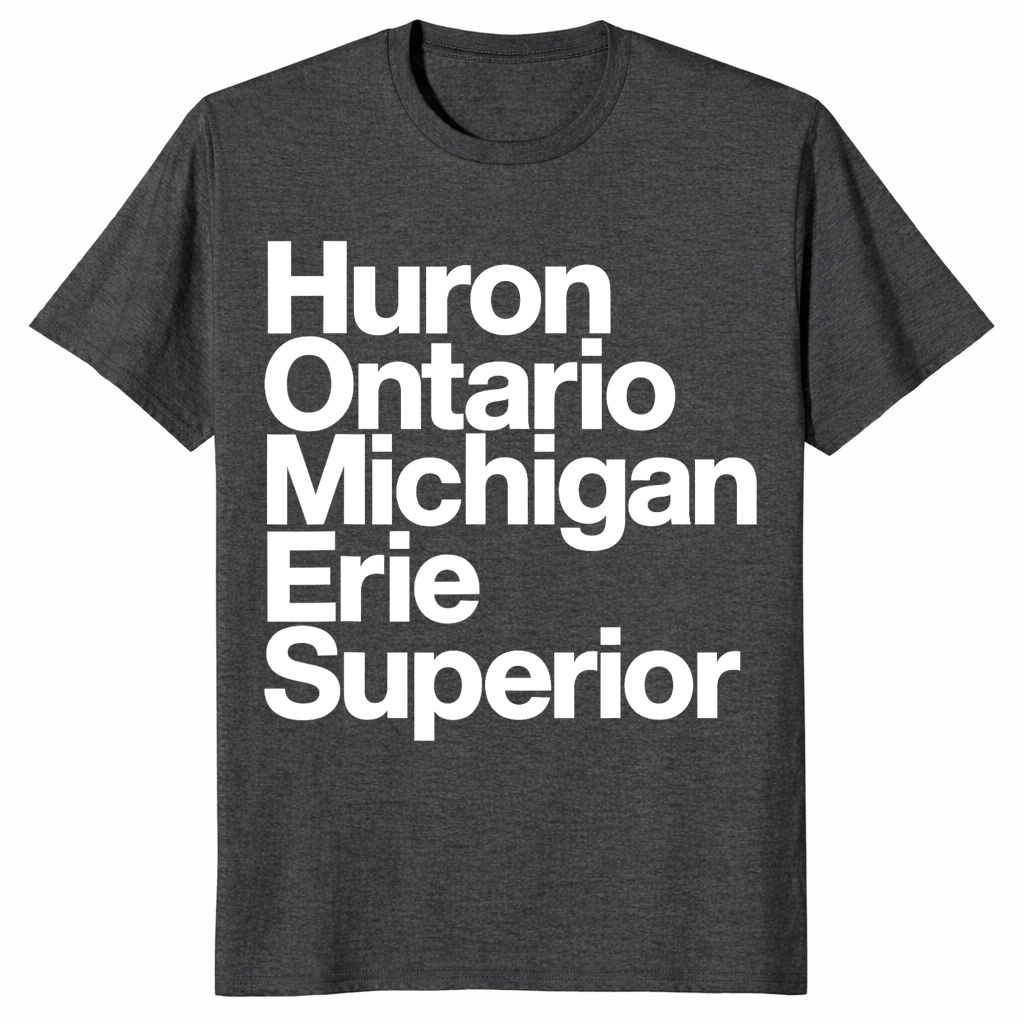 Great Lakes typography shirt dark heather grey