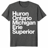 Great Lakes typography shirt dark heather