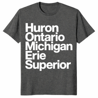 Great Lakes typography shirt dark heather