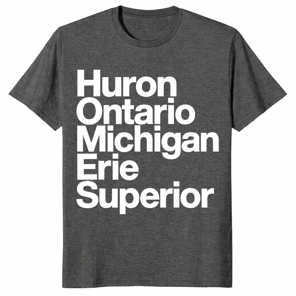 Great Lakes typography shirt dark heather