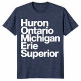 Great Lakes typography shirt heather navy