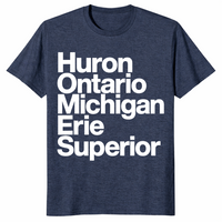 Great Lakes typography shirt heather navy