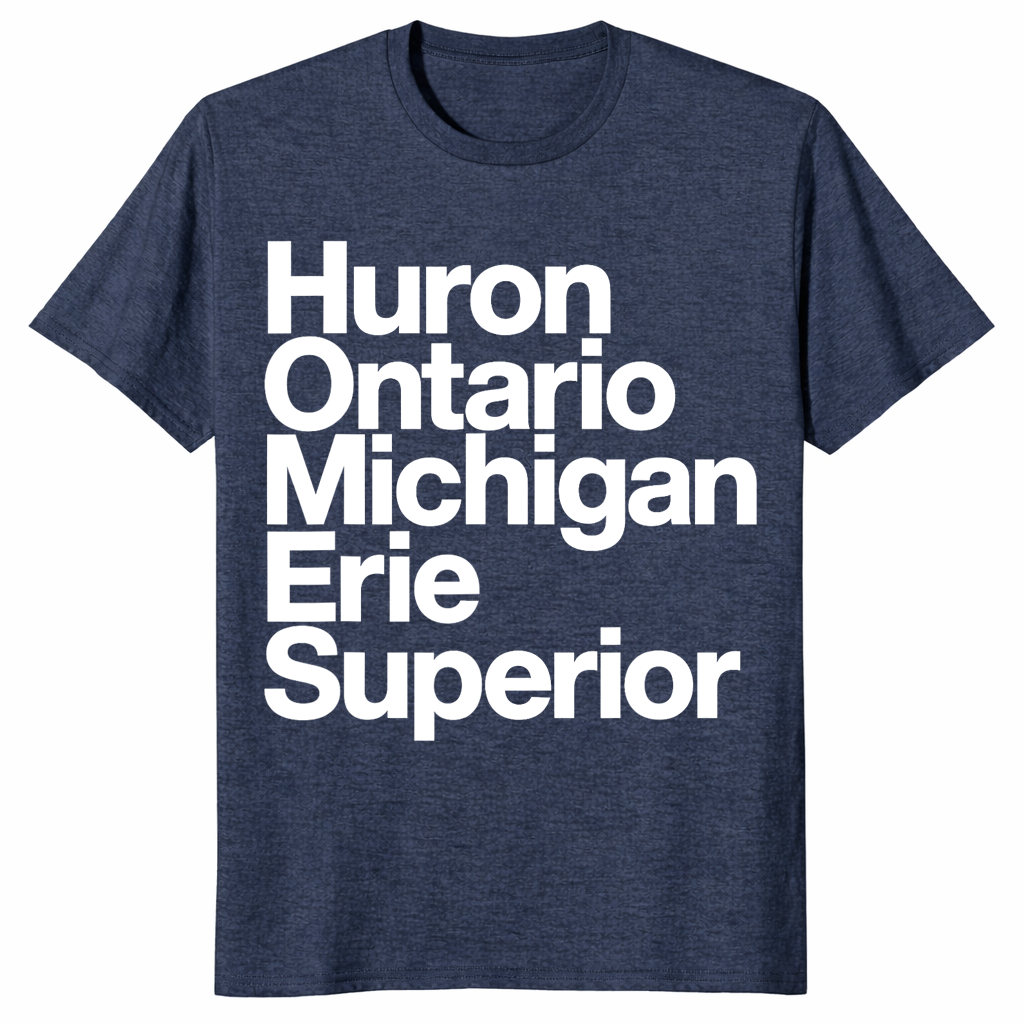 Great Lakes typography shirt heather navy