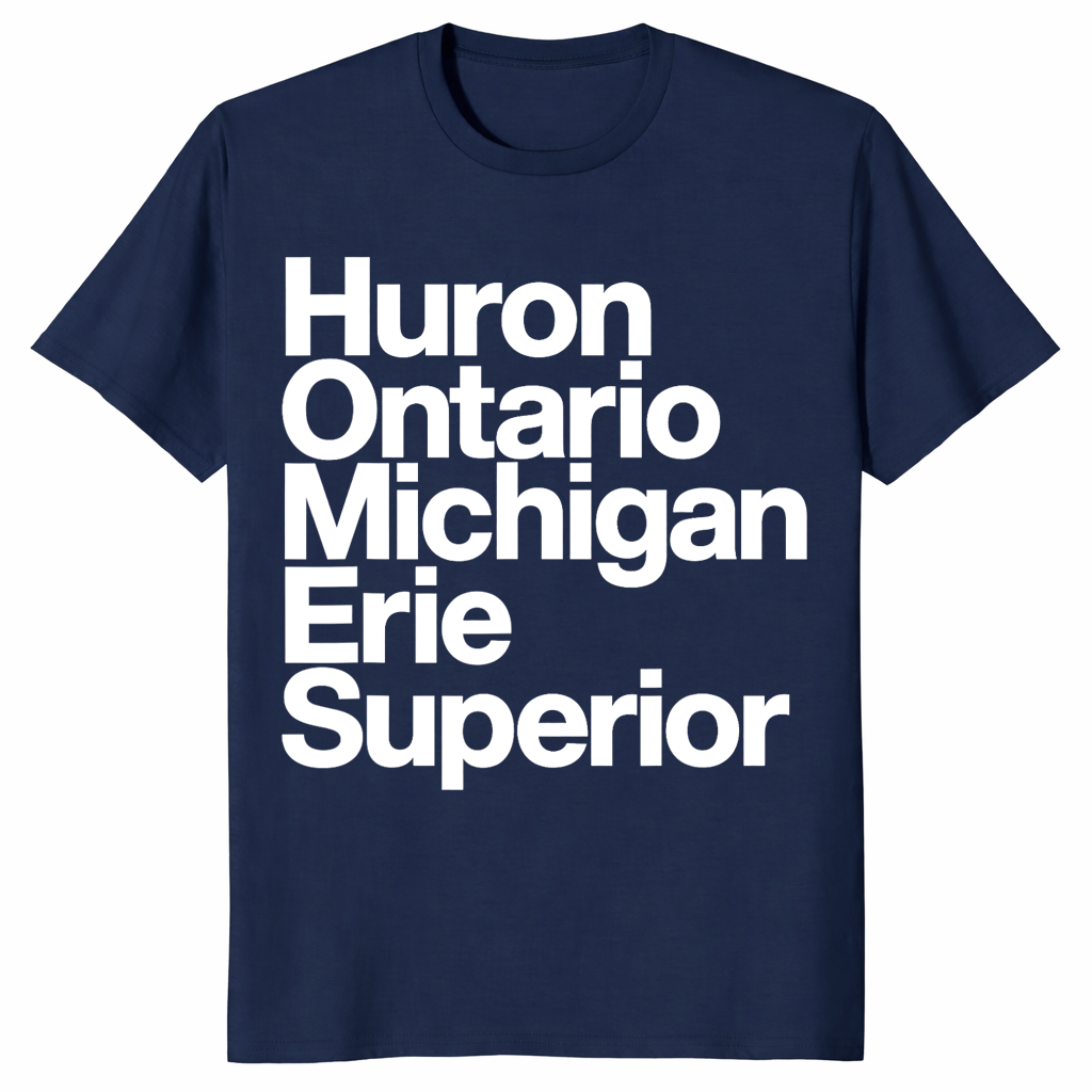 Great Lakes typography shirt in navy