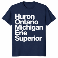 Great Lakes typography shirt in navy