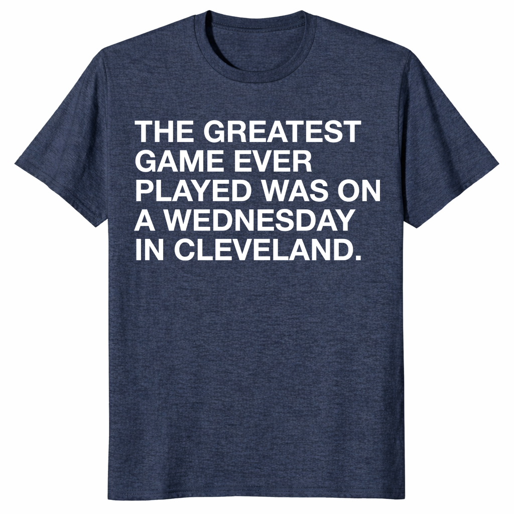Heather navy greatest game ever played shirt front print