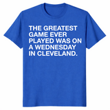 Royal blue greatest game ever played shirt front print