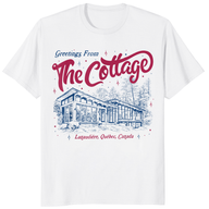Greetings From The Cottage Shirt featuring Heated Rivalry fan design and Lanaudière Québec Canada tee style