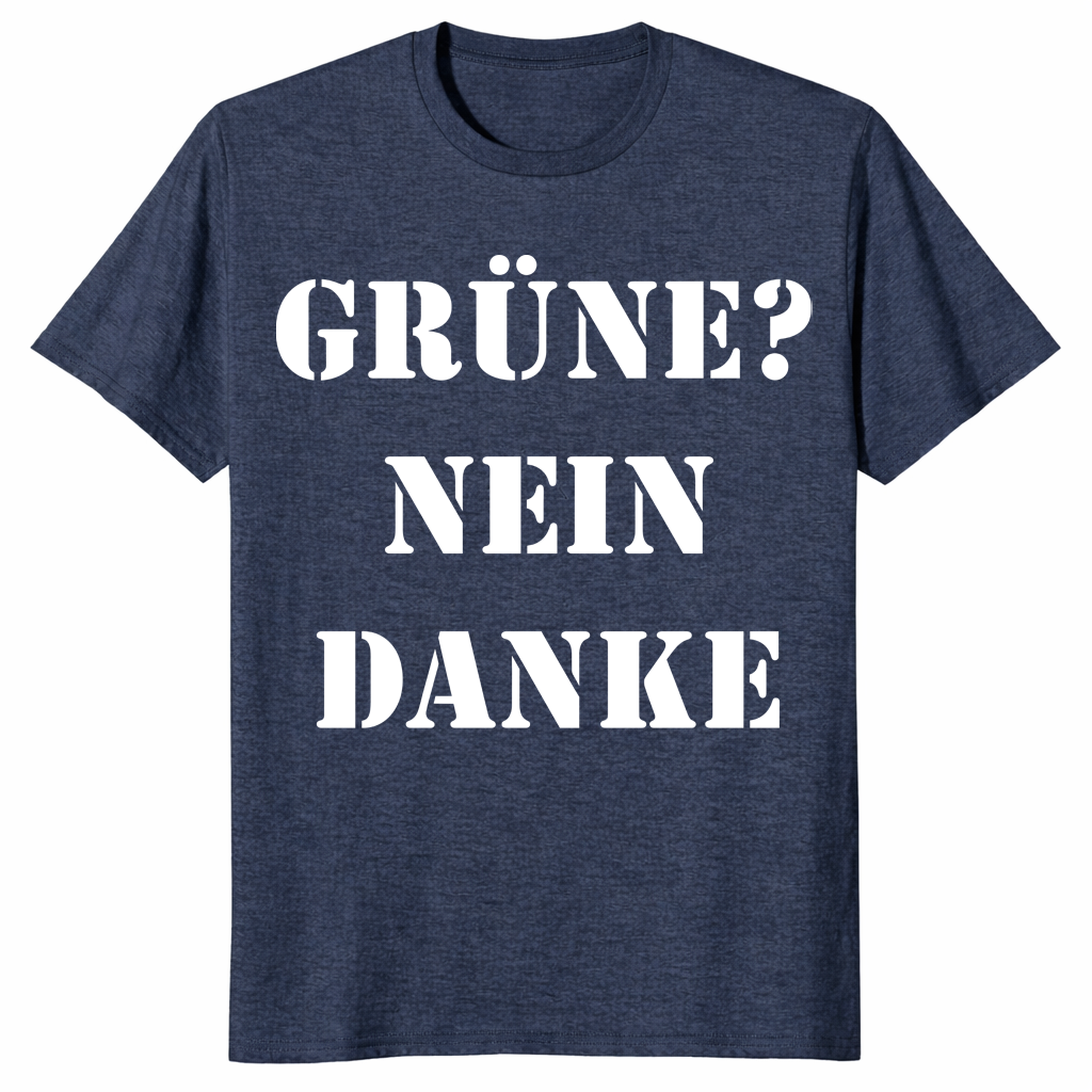 Gruene Nein Danke shirt heather navy