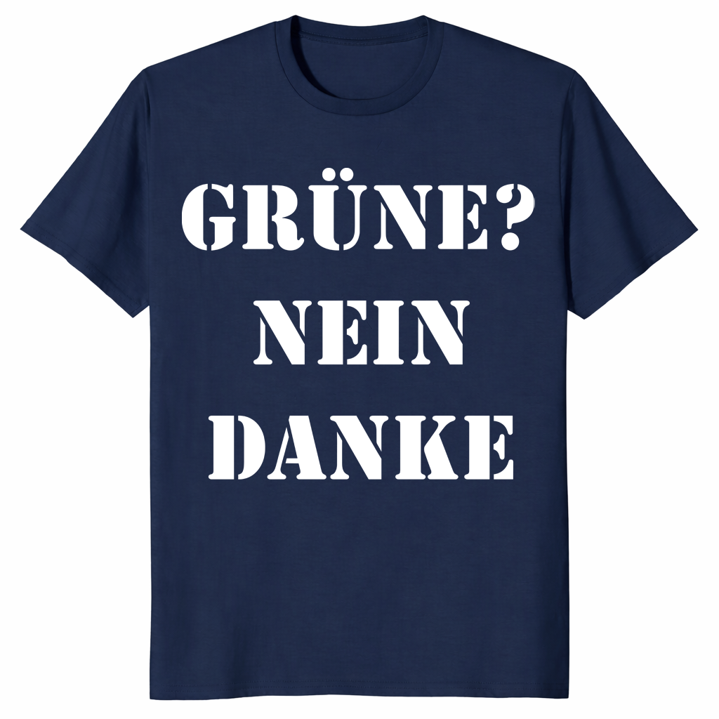 Gruene Nein Danke shirt in navy
