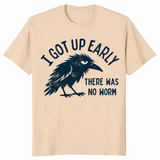 Grumpy Crow no-worm bird lover t-shirt in sand