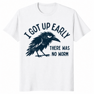 Grumpy Crow no-worm bird lover t-shirt in white
