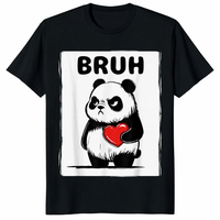 Grumpy Panda Bruh Funny Valentine's T-Shirt | Sarcastic Panda Graphic Tee | Cuccico