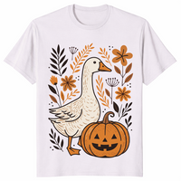 Halloween goose floral shirt ice grey