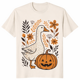 Halloween goose floral shirt natural