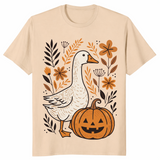 Halloween goose floral shirt sand