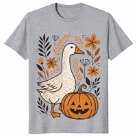Halloween goose floral shirt sport grey