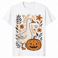 Halloween goose floral shirt white