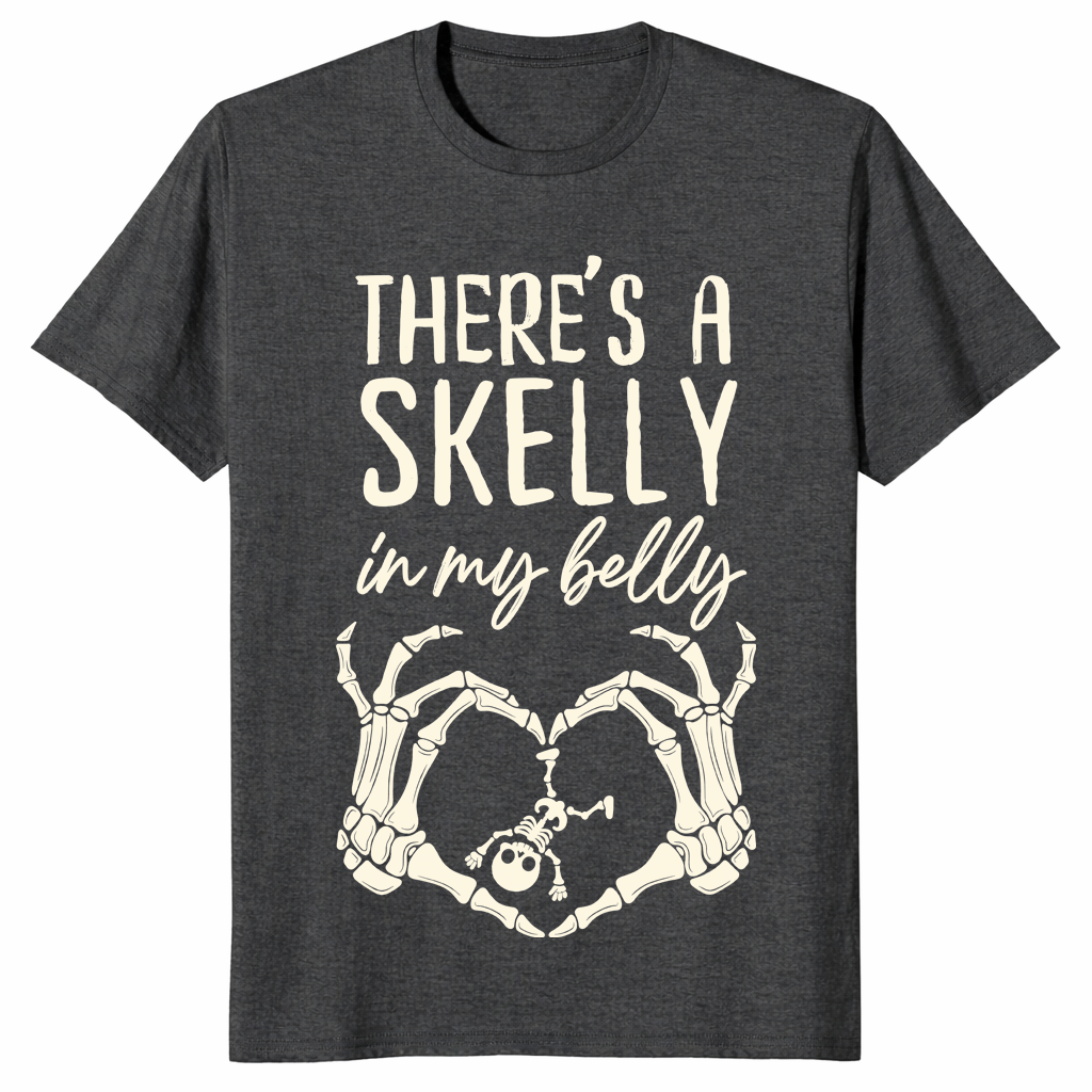 Halloween Pregnancy spooky mama announcement t-shirt in dark heather grey