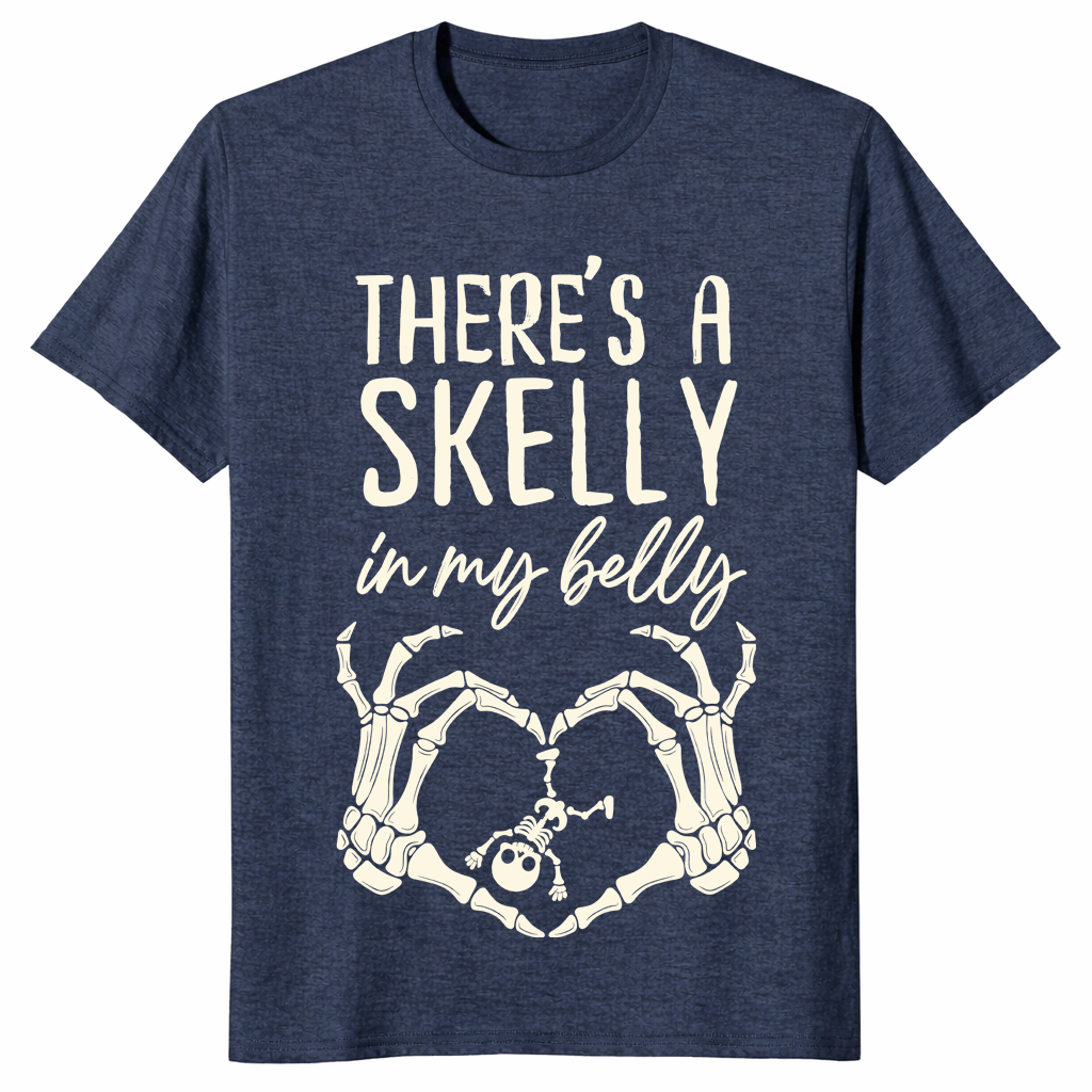 Halloween Pregnancy spooky mama announcement t-shirt in heather navy
