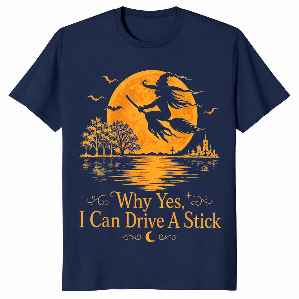 Halloween witch shirt navy
