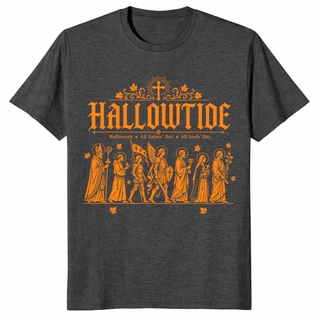 Hallowtide triduum shirt in dark heather grey