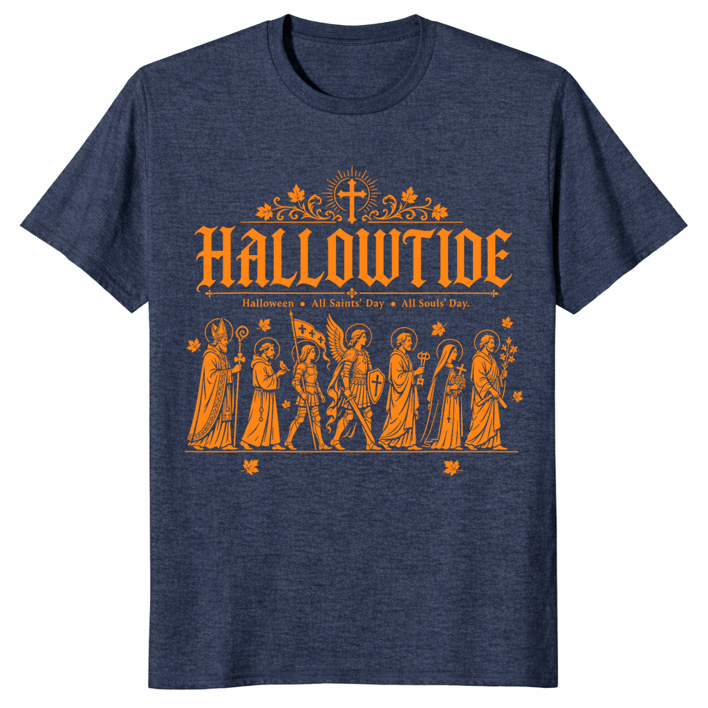 Hallowtide triduum shirt in heather navy