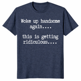 Handsome humor shirt heather navy
