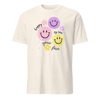 Cuccico Happy To See Your Face Shirt in Natural – Stylish Teacher Shirt for Back To School