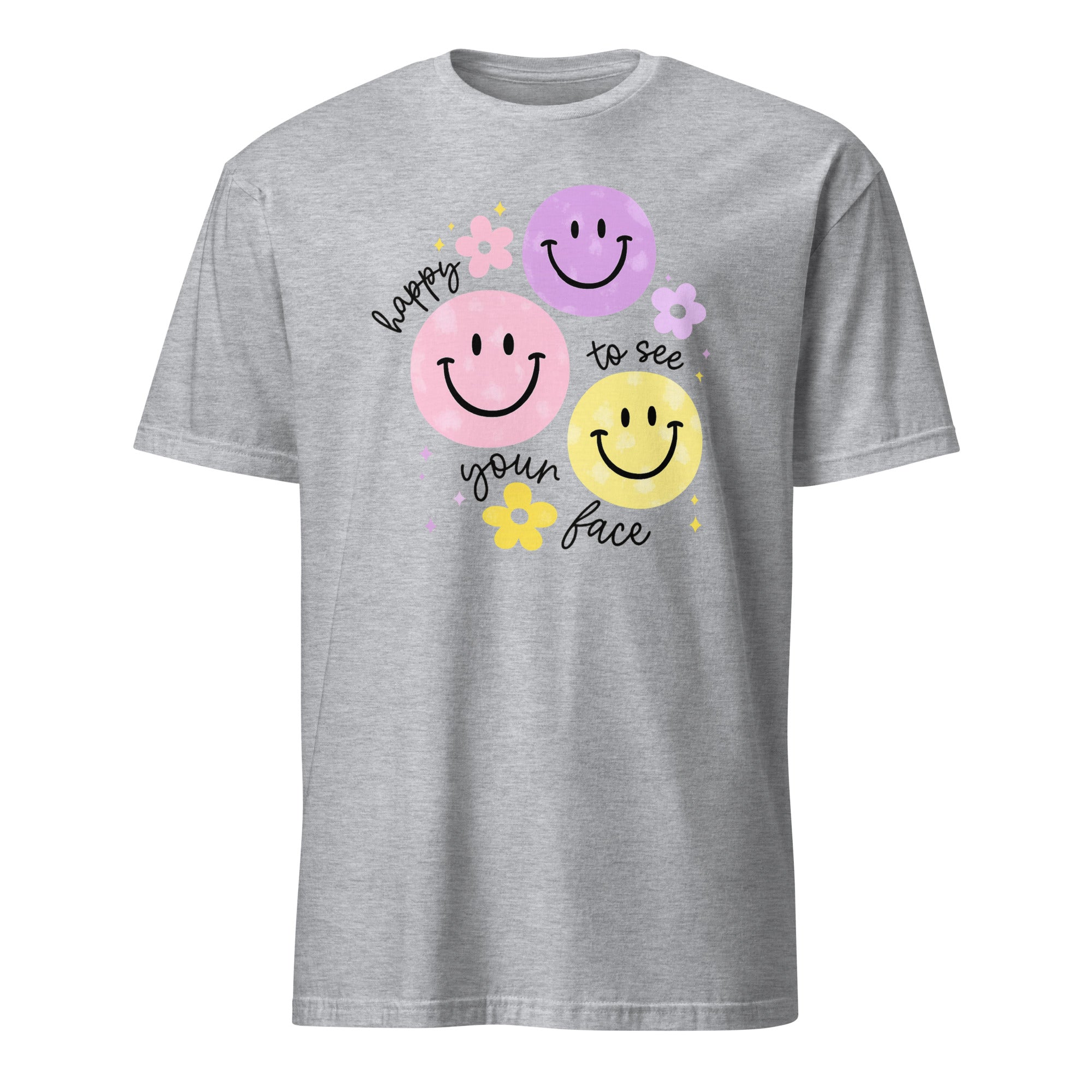 Cuccico Happy To See Your Face Shirt in Sport Grey – Comfortable Teacher Shirt for Back To 