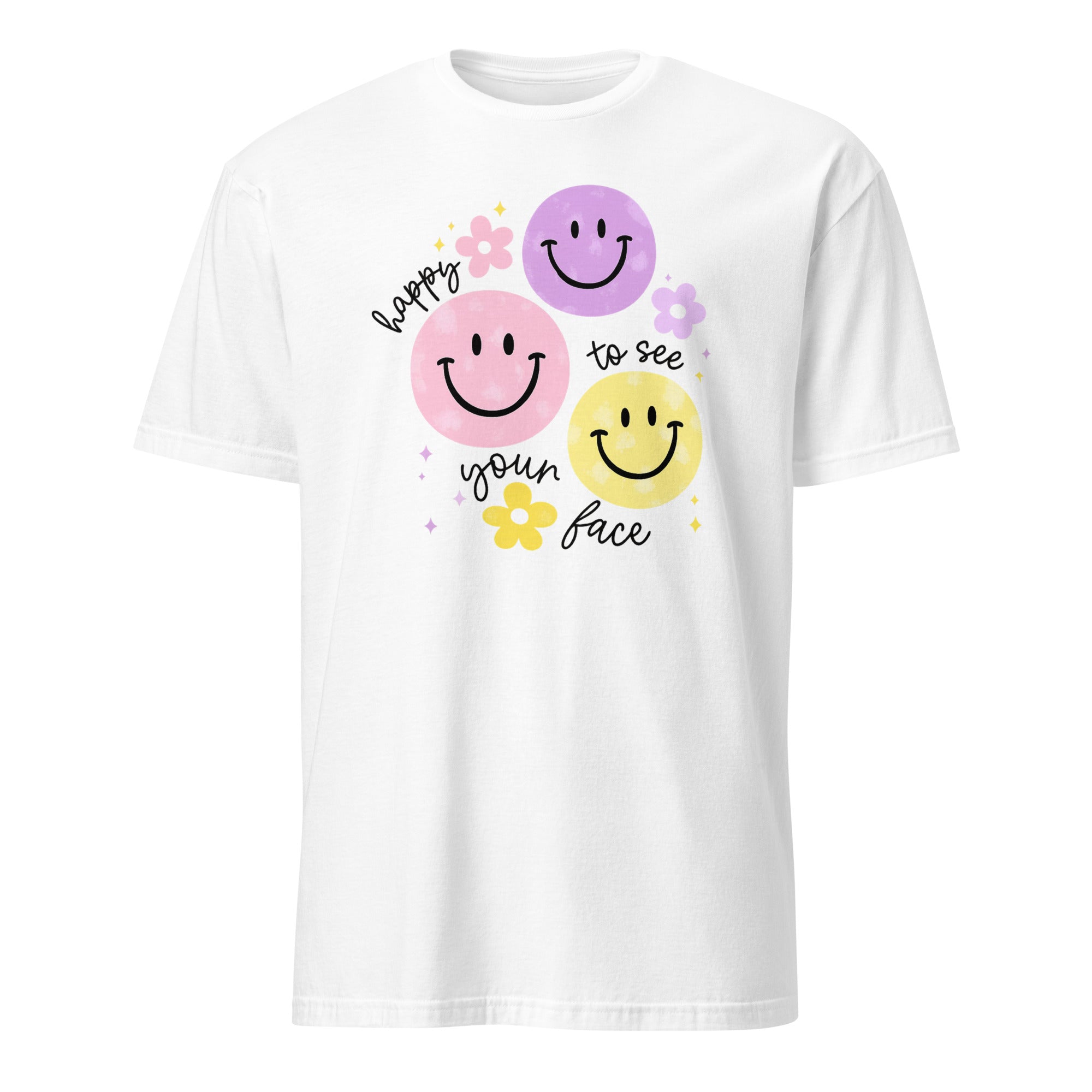 Cuccico Happy To See Your Face Shirt in White – Classic Teacher Back To School Shirt