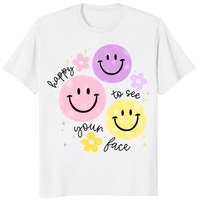 Cuccico Happy To See Your Face Shirt in White – Classic Teacher Back To School Shirt