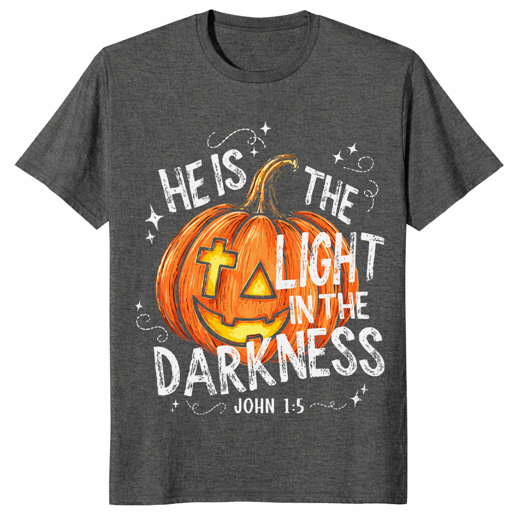 He is the light shirt dark heather