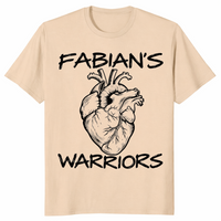 Heart warrior shirt in ice grey with Fabian's Warriors anatomical heart design