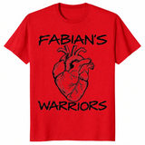 Heart warrior shirt in red with Fabian's Warriors anatomical heart design