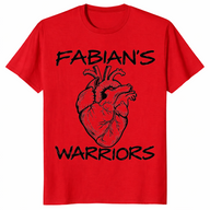 Heart warrior shirt in red with Fabian's Warriors anatomical heart design