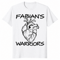 Heart warrior shirt in white with Fabian's Warriors anatomical heart design