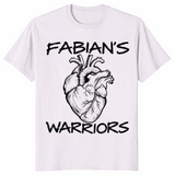 Heart warrior shirt in ice grey with Fabian's Warriors anatomical heart design