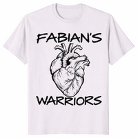 Heart warrior shirt in ice grey with Fabian's Warriors anatomical heart design