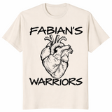 Heart warrior shirt in natural with Fabian's Warriors anatomical heart design