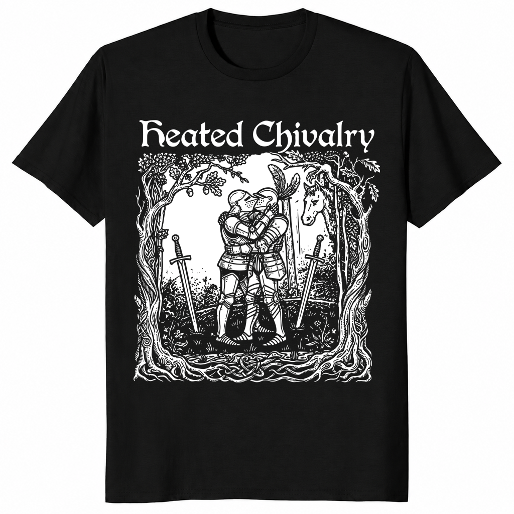 Heated Chivalry Medieval Knights Kissing Funny T-Shirt | Pride Tee | Cuccico