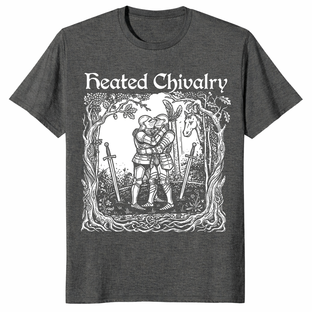 Heated Chivalry Medieval Knights Kissing Funny T-Shirt | Pride Tee | Cuccico