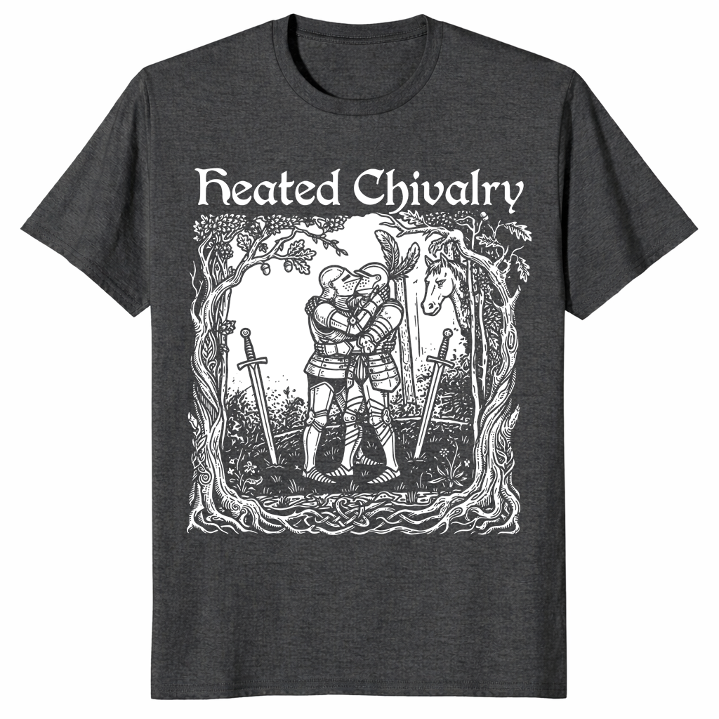 Heated Chivalry Medieval Knights Kissing Funny T-Shirt | Pride Tee | Cuccico