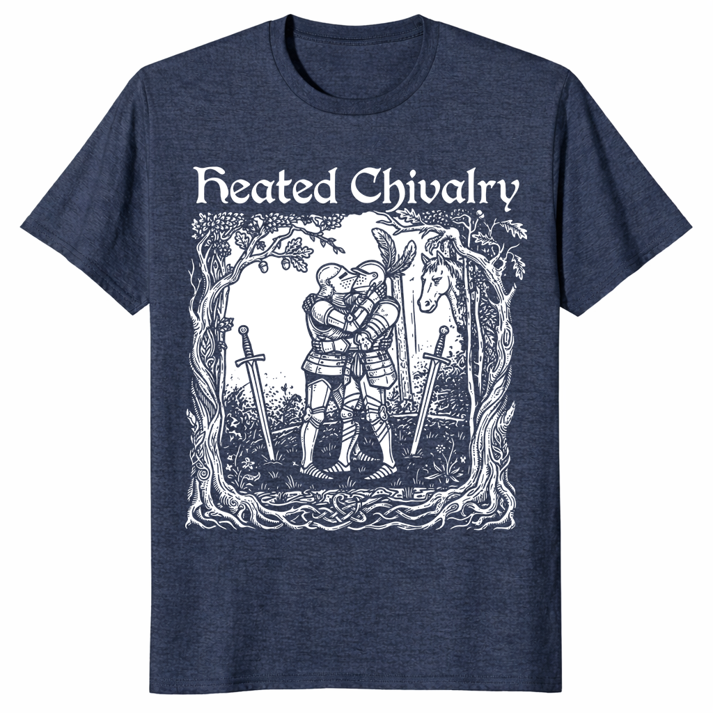 Heated Chivalry Medieval Knights Kissing Funny T-Shirt | Pride Tee | Cuccico