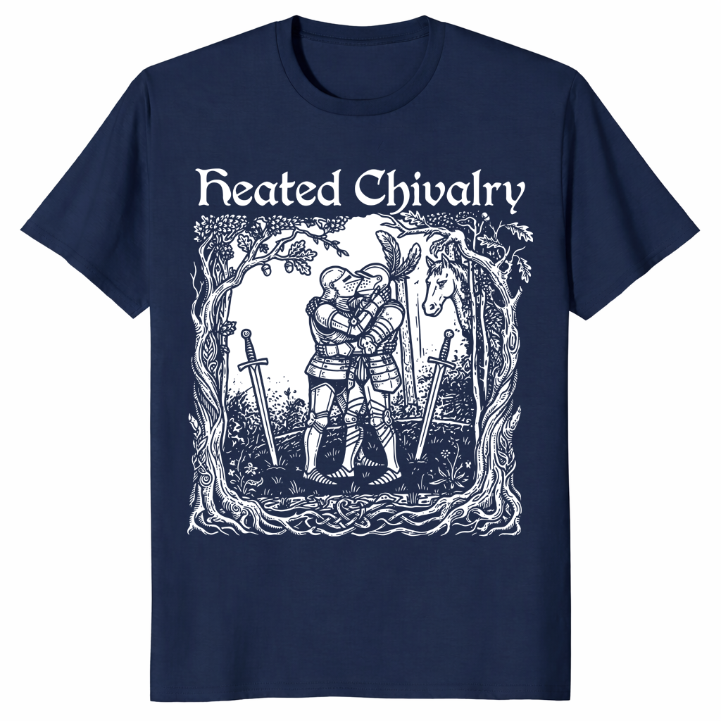 Heated Chivalry Medieval Knights Kissing Funny T-Shirt | Pride Tee | Cuccico