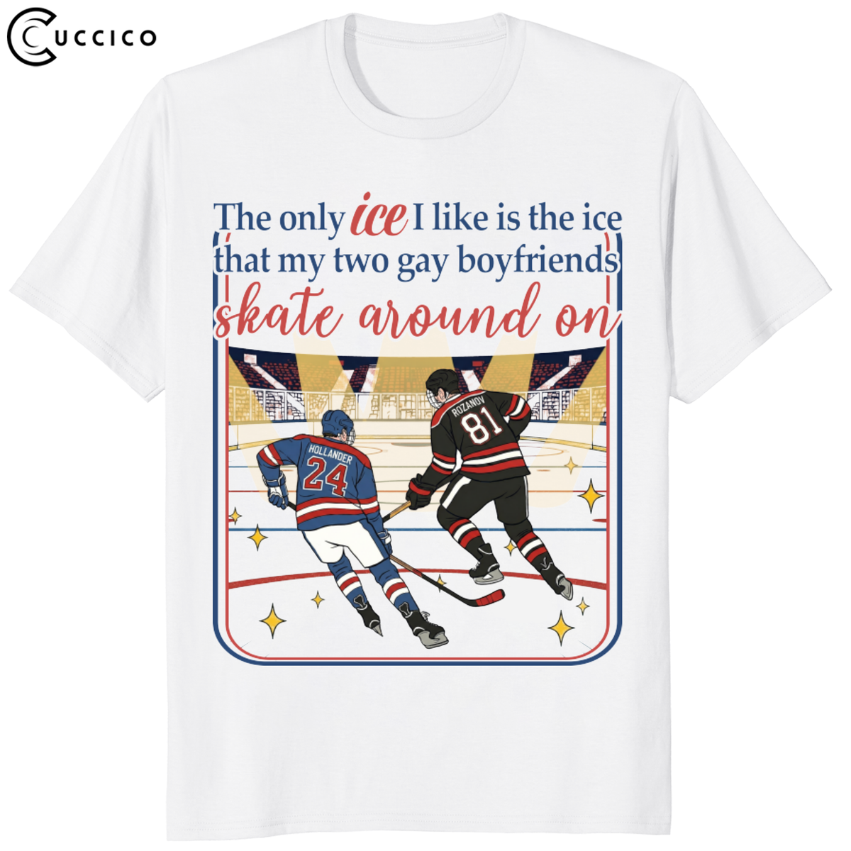 Heated Rivalry Hockey Romance T-Shirt — Ilya Rozanov & Shane Hollander Gay Boyfriends Tee | Cuccico