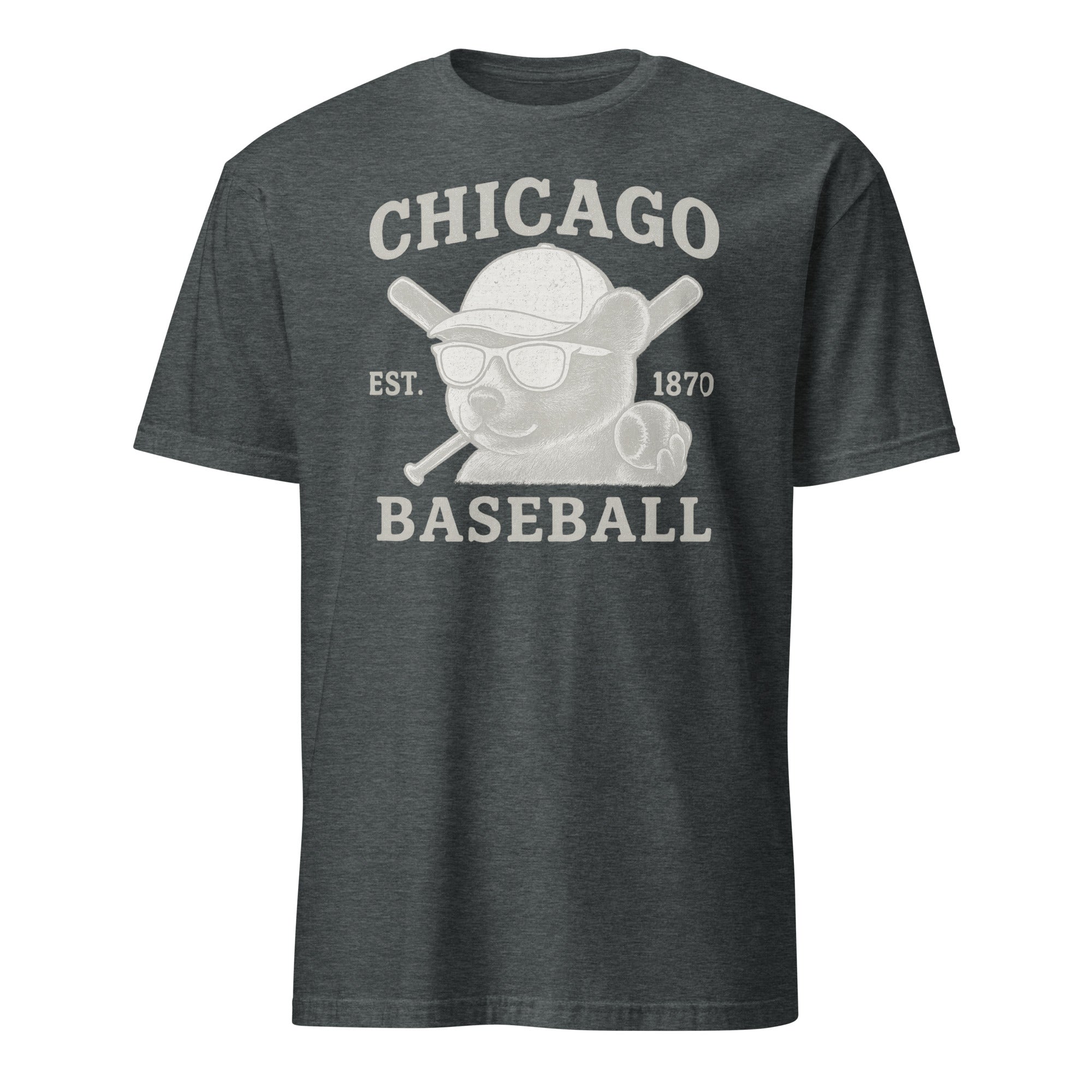Vintage Chicago Cubs Walking Bear Retro Baseball T-Shirt in heather navy